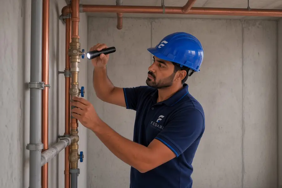 Fedari inspector performing a property inspection